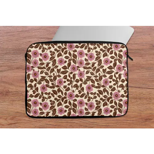 Bloemen - Bladeren - Kleurrijk laptophoes neopreen klein 279 -tafel