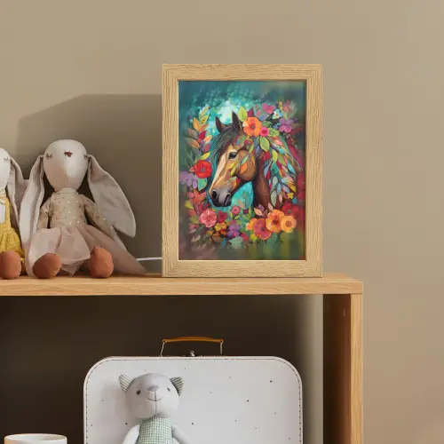 Paard - Bloemen - Schilderij - Natuur - Verf Light Box met kabel klein -sfeer2_kind