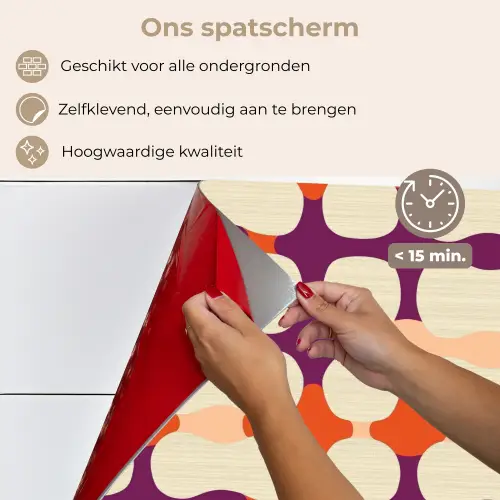 Modern - Patroon - Kleurrijk keuken achterwand spatscherm klein 900 -spatscherm_NL