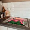 Doorkijk - Tulpen - Bloemen - Molen - Raam Inductie beschermer vinyl 3mm klein -sfeer3