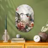 Kolibrie - Vogels - Bloemen - Natuur Wandcirkel Ovaal Forex klein -sfeer2