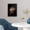 Boeket - Roze - Bloemen - Vaas fotolijst zwart zonder passe partout klein -sfeer4