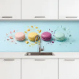Macarons - Kleurrijk - Pastel keuken achterwand 2 middel -3d