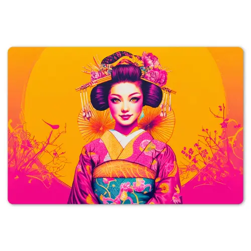 Bloemen - Vrouw - Kimono - Roze Placemat vinyl groot -zzsfeer1_Kitchenyeah-website