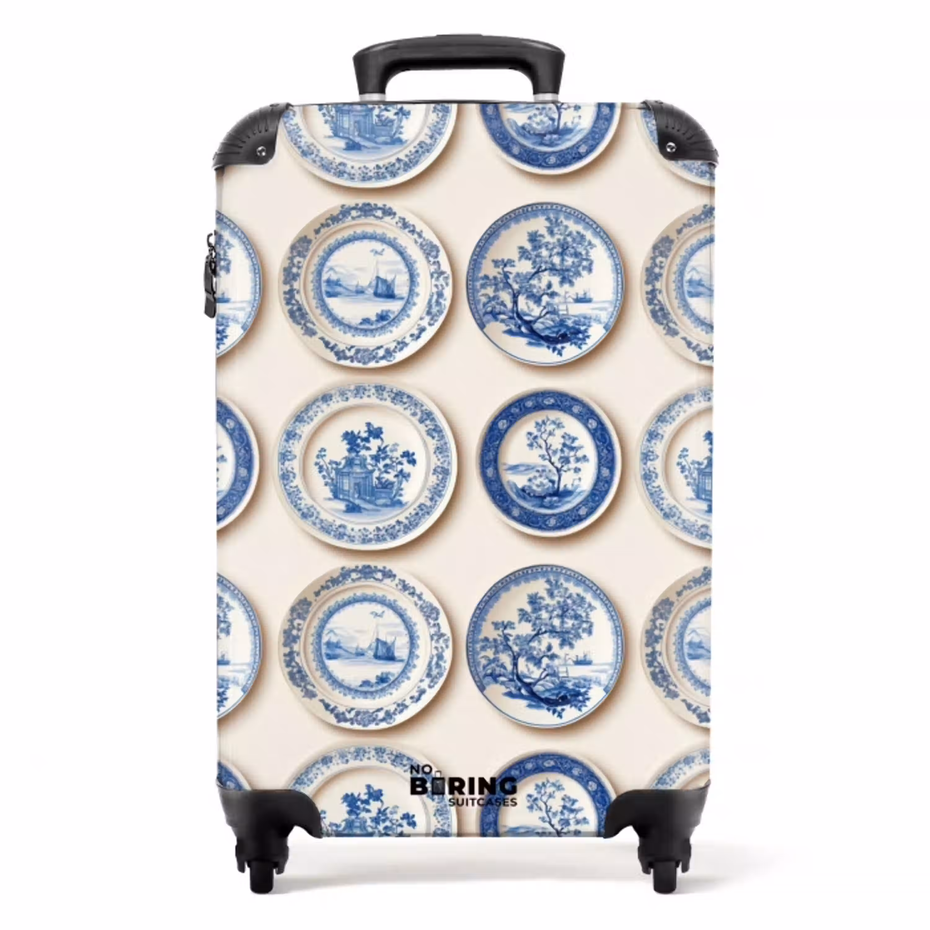 Borden - Bomen - Planten - Blauw NBS - Handbagage koffer - Volwassenen Unisex middel -productfoto_recht