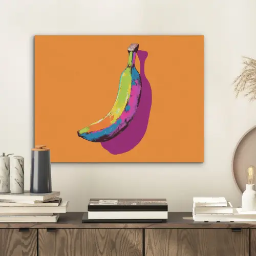 Felle kleuren - Banaan - popart PET vilt klein -sfeer1