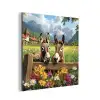 Ezels - Bloemen - Zomers aluminium wit klein -3d