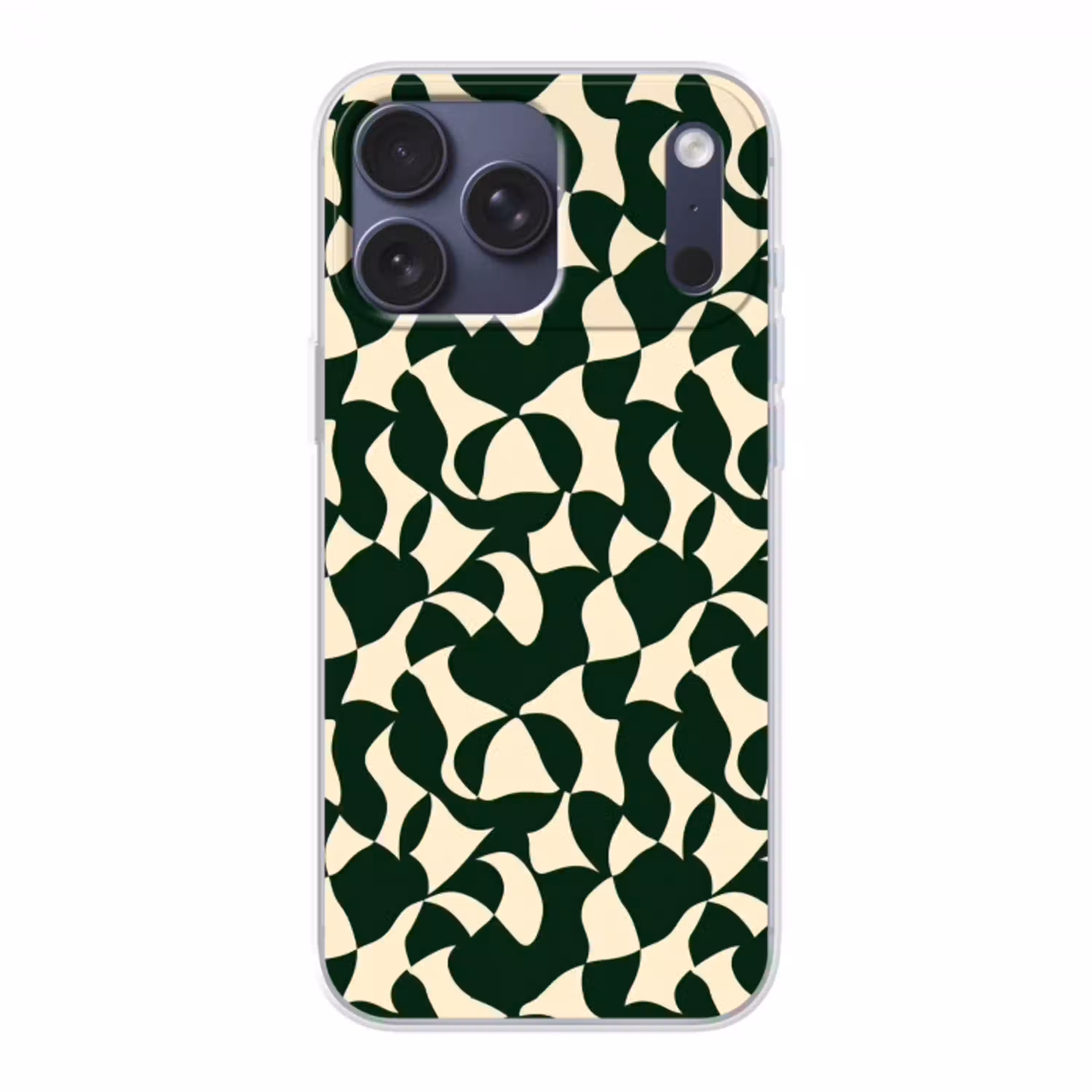 Groen - Organische vlakken - Crème Telefoonhoesje iPhone 17 Pro Max klein 879 -3d