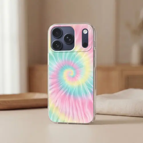 Pasteltinten - Tie dye - Roze Telefoonhoesje iPhone 17 Pro klein -sfeer2