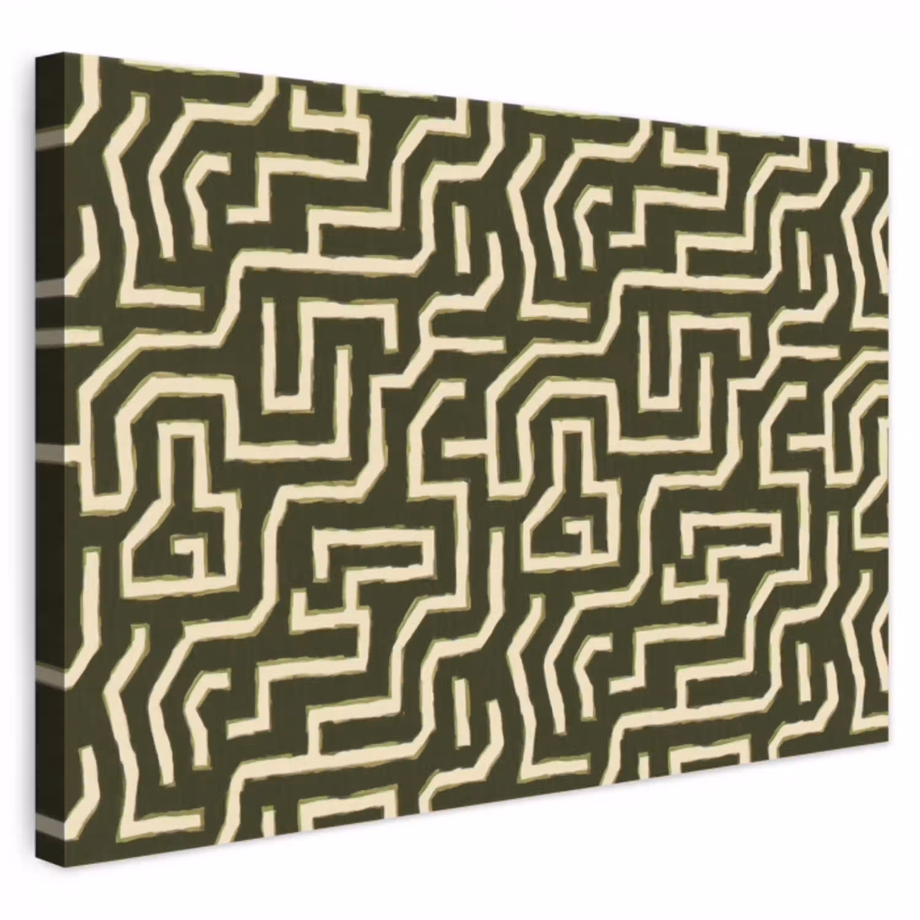 Lijnen - Abstract - Groen canvas 2cm klein 34 -3d