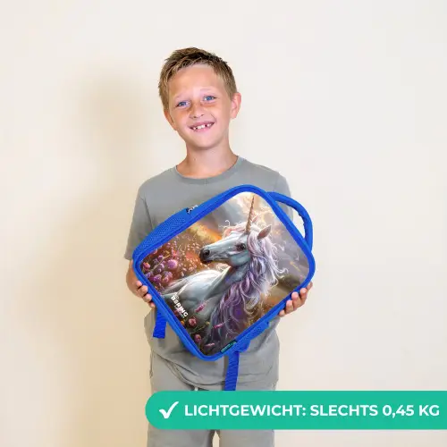 Pastel parelhoorn Kinderrugzak - Blauw middel -sfeer1_NL