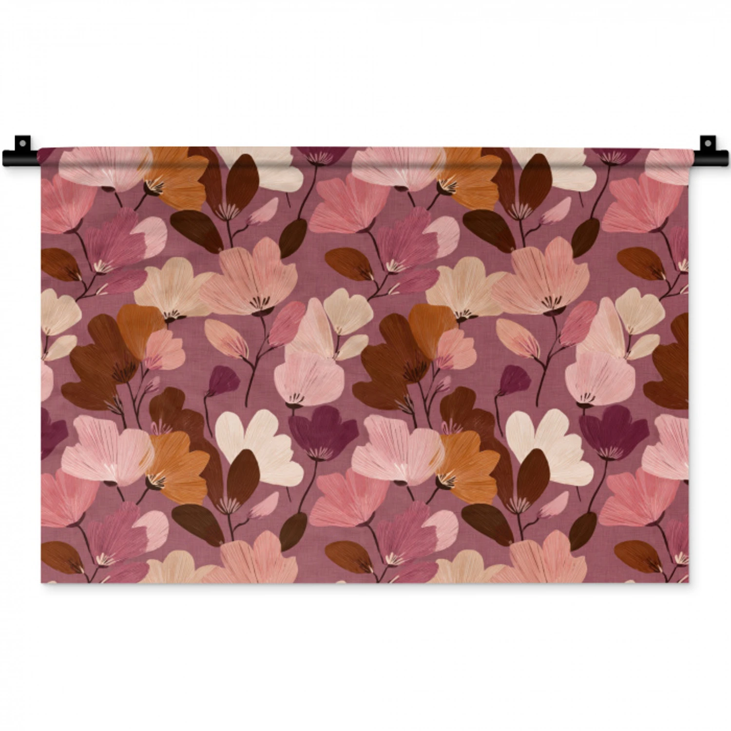 Bloem - Patroon - Roze Wandkleed katoen klein 269 -zz3d