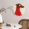 Silhouet - Hond - Trui - Rood Wandcirkel kunststof plaat 5mm dik klein -sfeer4