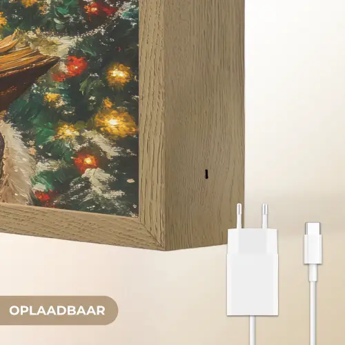 Kerstman - Kerst - Winter - Kerstboom Light Box met batterij (Wandlamp) middel -USP_websiteoplaadbaarNL
