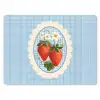 Aardbeien - Lijst - Rood - Geruit muismat rubber klein -3d
