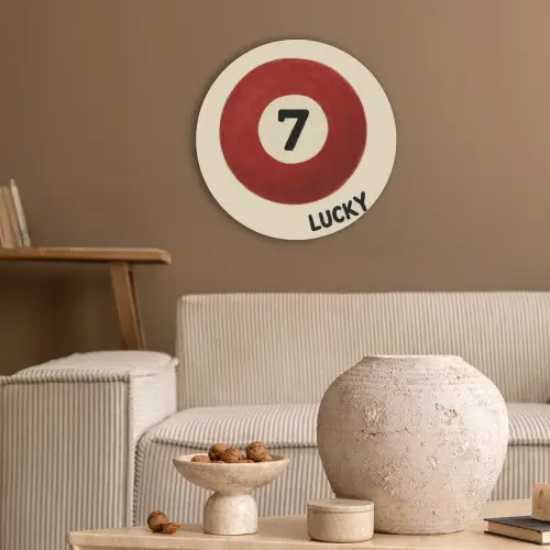 Cirkel - Zeven - Lucky - Rood Akoestische PET Vilt - Rond klein -sfeer1