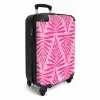 Patroon van bladeren in licht- en donkerroze NBS - Handbagage koffer - Kinderen Unisex middel -productfoto_3d