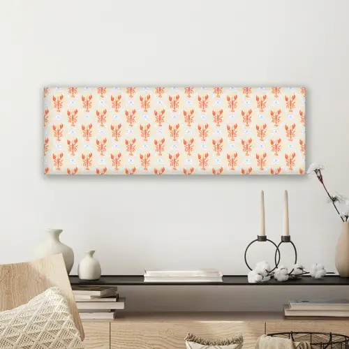 Zee - Kreeft  - Blauw - Geel - Oranje canvas 2cm klein 828 -sfeer6