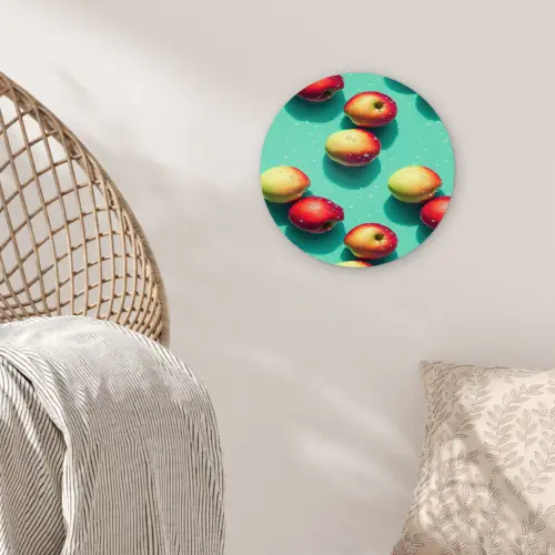 Appels - Water - Turquoise Wandcirkel kunststof plaat 5mm dik klein 188 -sfeer5