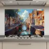 Stad - Gracht - Zon - Fietsen keuken achterwand spatscherm klein -3d_website