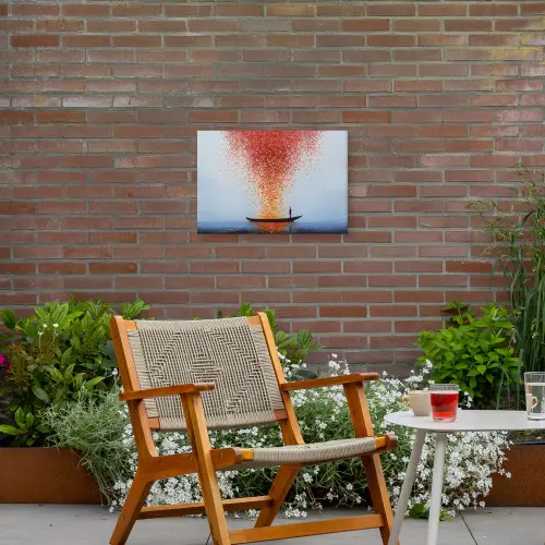 Wolk - Confetti - Boot - Wateroppervlakte Tuinposter op houten frame 2 cm dik klein -sfeer3