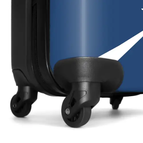 Blauwe achtergrond met vliegtuig en tekst Flight Mode NBS - Handbagage koffer - Kinderen Unisex middel -wiel