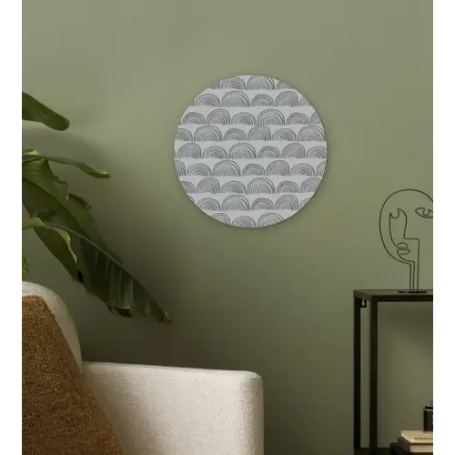 Grijs - Bogen - Patroon Wandcirkel plexiglas klein 852 -sfeer3