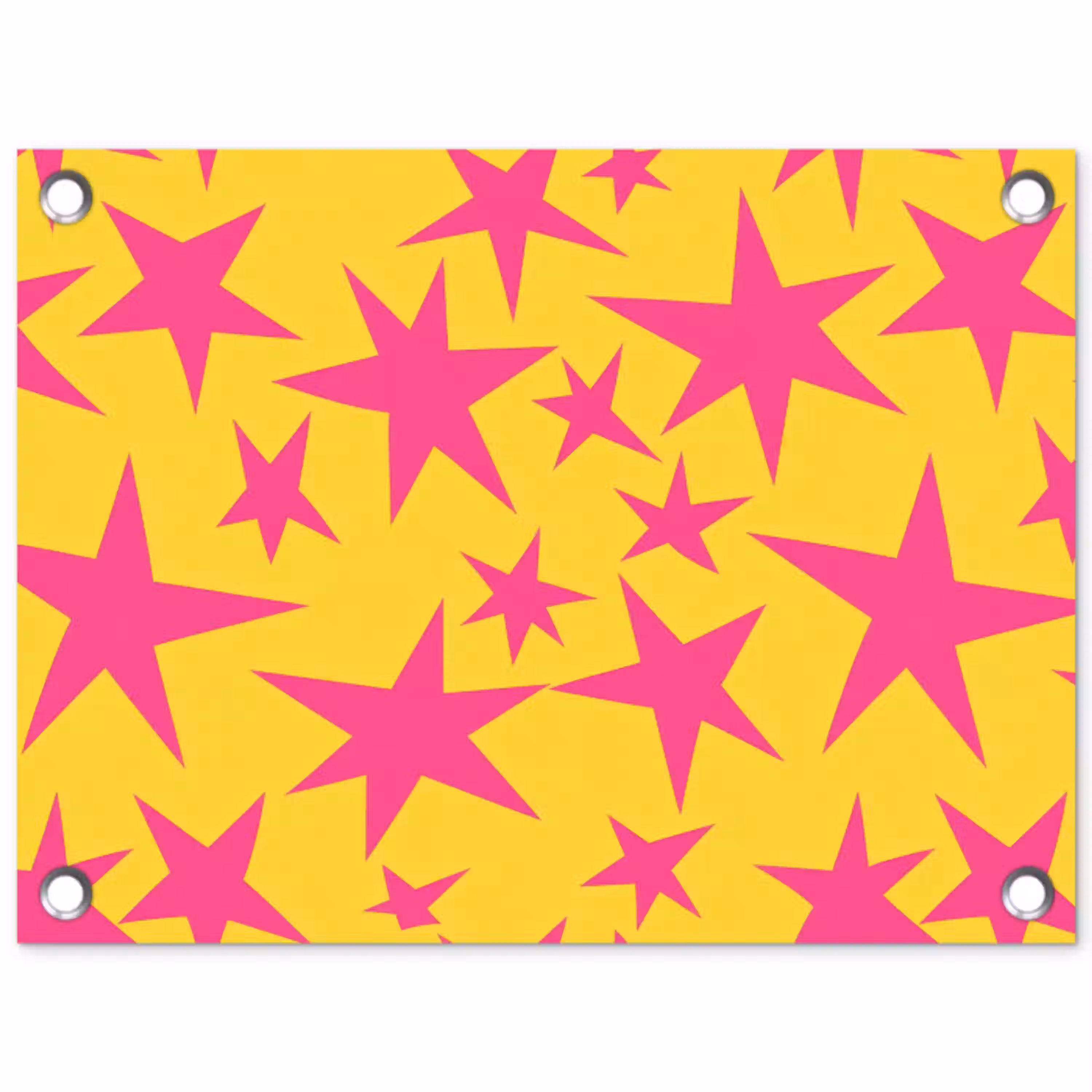 Sterren - Patroon - Roze - Geel tuinposter los doek klein 239 -3d