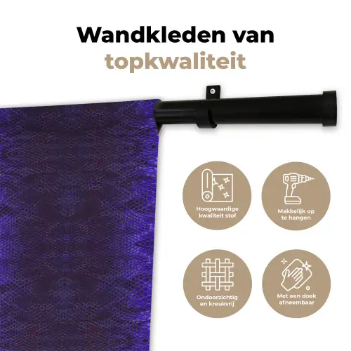 Slang - Boa - Paars - Blauw Wandkleed katoen klein 269 -sfeer2