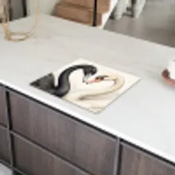 Zwanen - Hartvorm - Dieren Inductie beschermer vinyl 3mm middel -sfeer8
