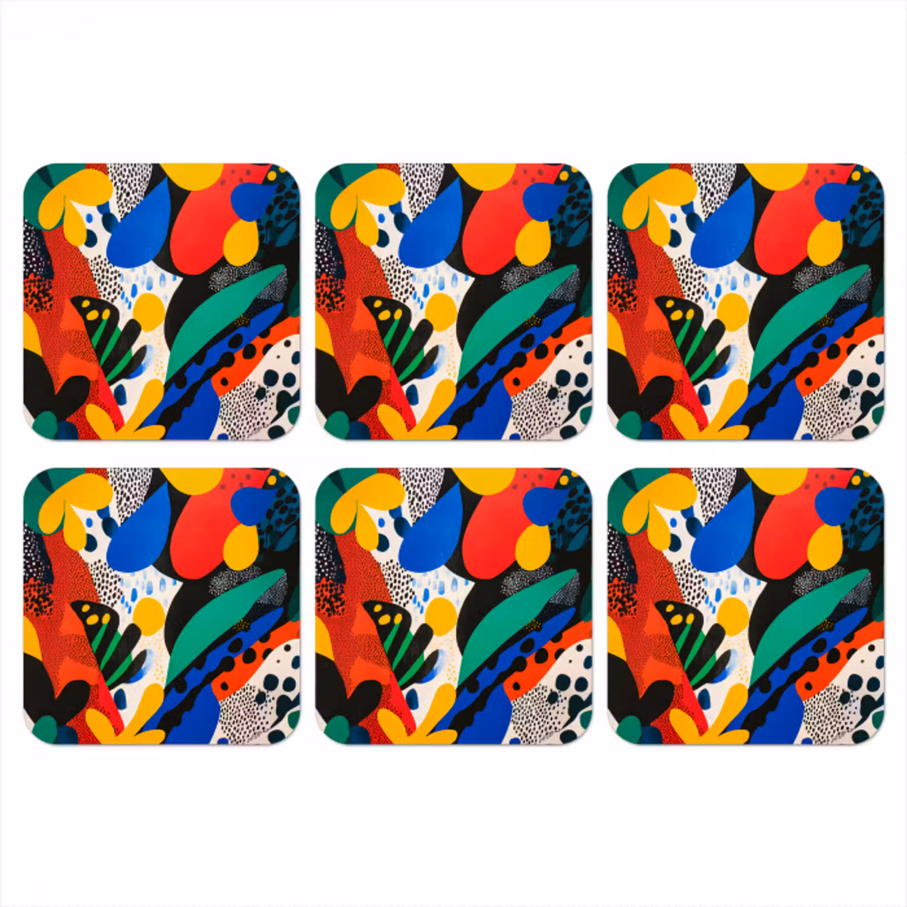Abstract - Planten - Vormen - Kleurrijk onderzetter kurk middel -3d
