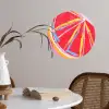 Grapefruit - Geschilderd - Roze - Strepen Wandcirkel behangsticker klein -sfeer3
