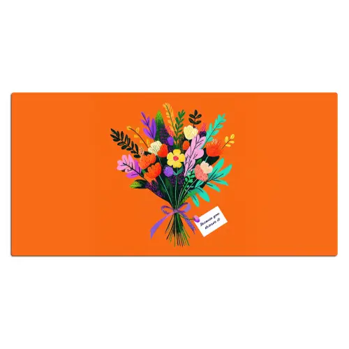 Kaartje - Boeket - Bloemen Muismat XXL klein -3d_leeg