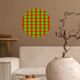 Stippen - Patroon - Groen Wandcirkel behangsticker klein 186 -sfeer1