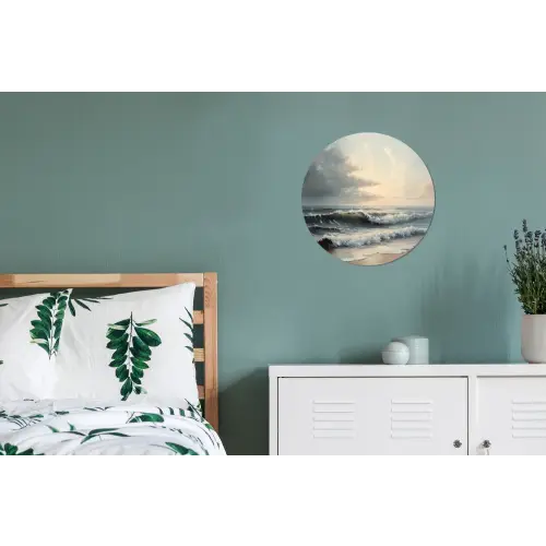 Strand - Zee - Zonsondergang Wandcirkel aluminium klein -slaapkamer