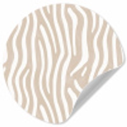 Abstract - Zebra - Beige Wandcirkel behangsticker klein 186 -3d