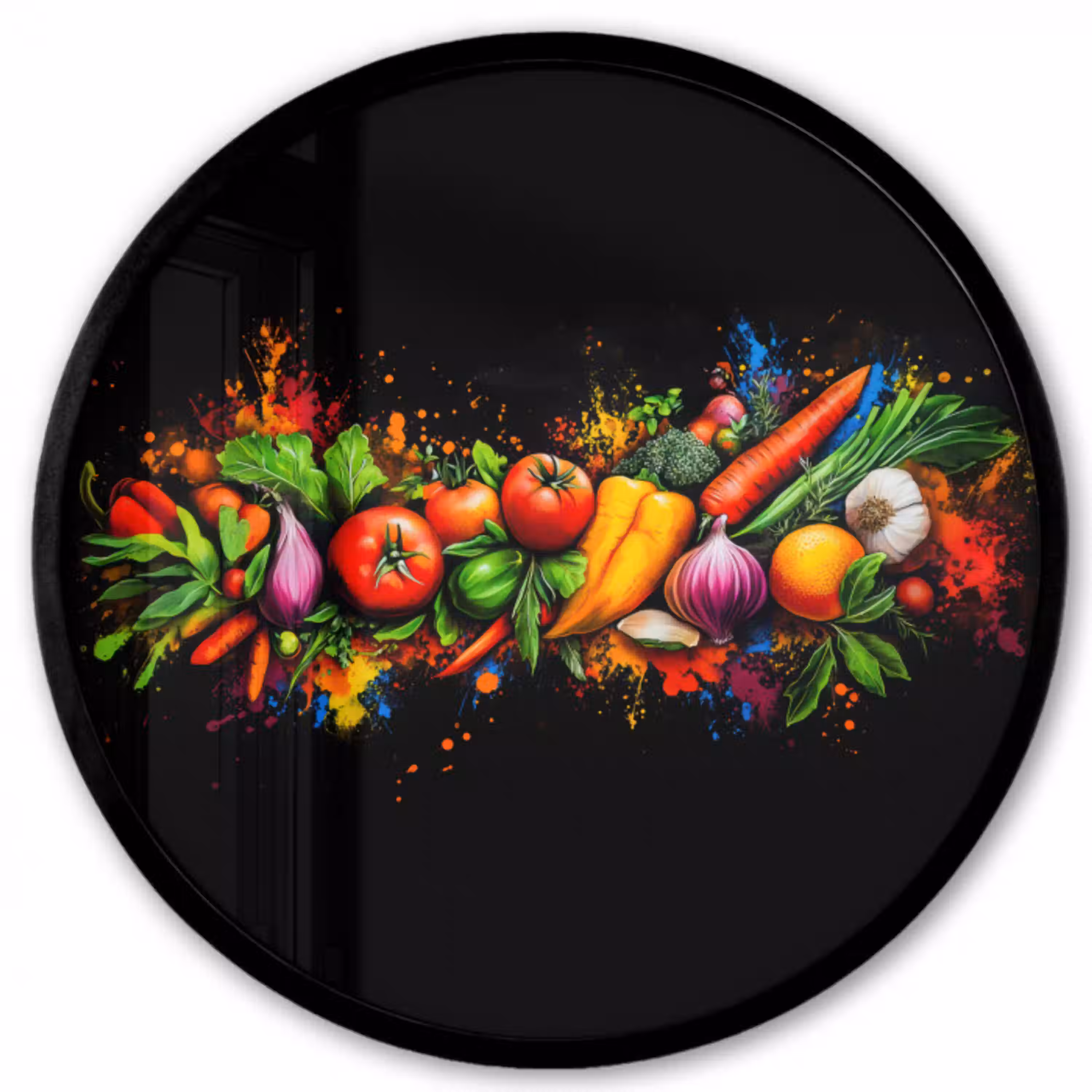 Groente - Eten - Kruiden - Graffiti - Koken Fotolijst rond zonder passe partout klein -3d