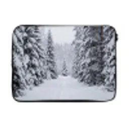 Bos - Winter - Sneeuw - Pad - Natuur laptophoes neopreen klein -3d