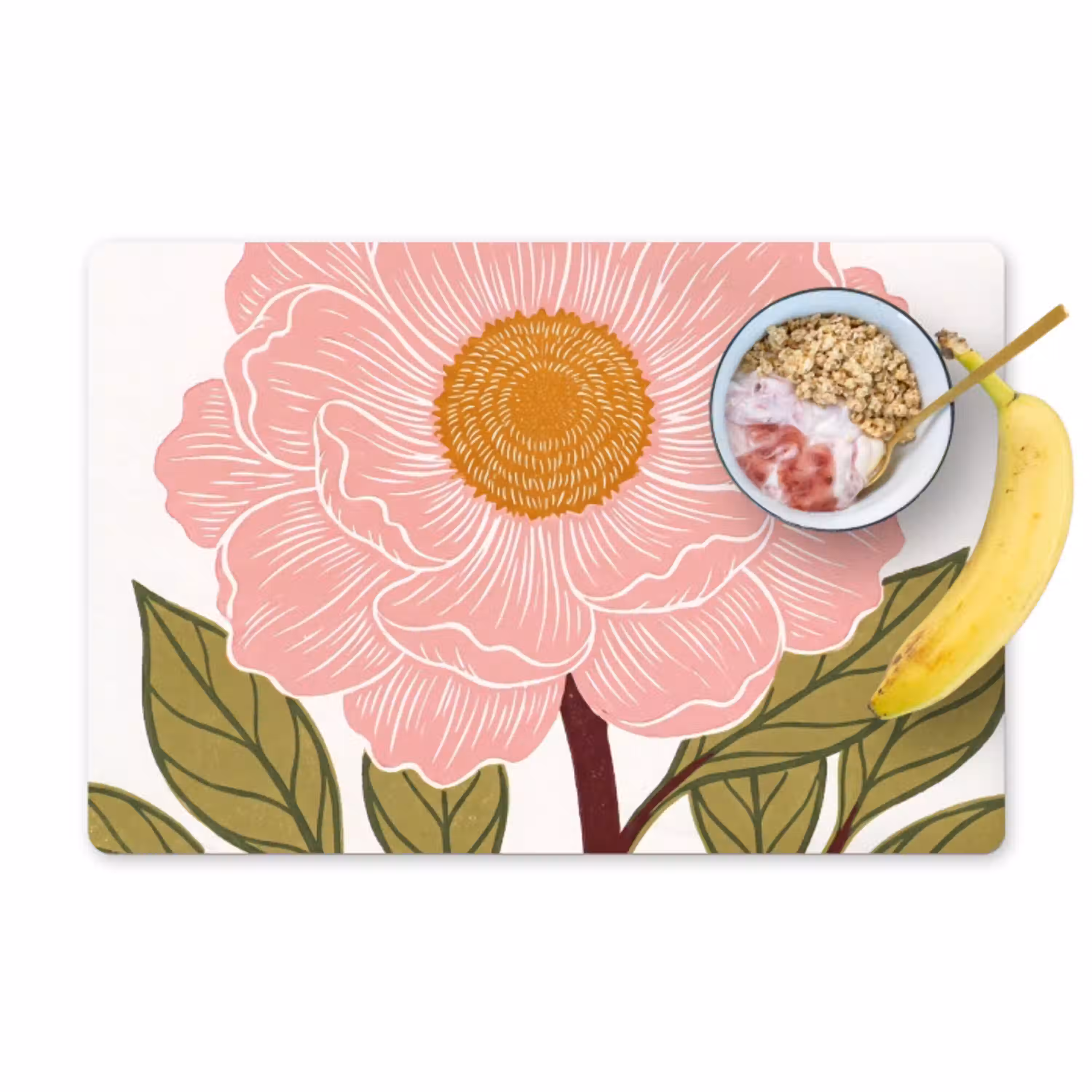Bloemen - Roze - Illustratie Placemat vinyl groot -zzzproduct_Kitchenyeah-website
