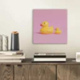 Eendjes - Vrolijk - Roze aluminium wit klein -sfeer1