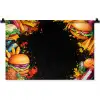 Fastfood - Graffiti - Hamburger - Eten - Modern Wandkleed katoen klein -zz3d