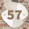 Abstract beige - Traditioneel Naambord Organisch middel -sfeer10