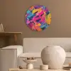 Abstract - Vormen - Kleurrijk Akoestische PET Vilt - Rond klein -sfeer1