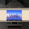 Skyline - Blauw - Wolkenkrabbers - Stad keuken achterwand spatscherm klein -sfeer1