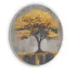 Boom - Bladeren - Goud - Abstract Akoestische PET Vilt - Rond klein -3d