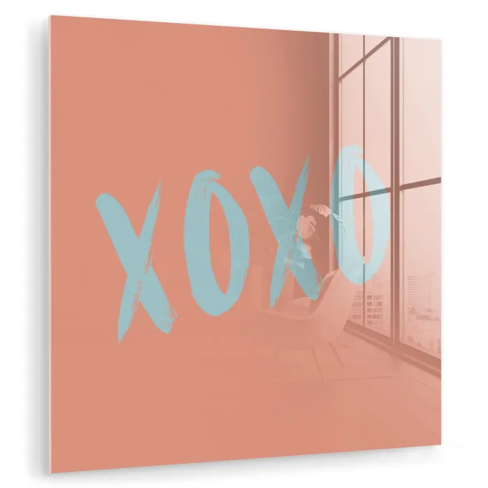 XOXO - Blauw - Perzikkleur plexiglas 5mm klein -zzzproduct_nieuw