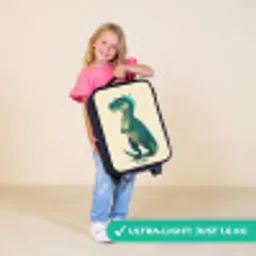Spiky dino met vriendelijke blik Kinderkoffer - Zwart klein -sfeer2_UK