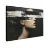 Gezicht - Vrouw - Zwart - Abstract canvas 2cm klein -z3d