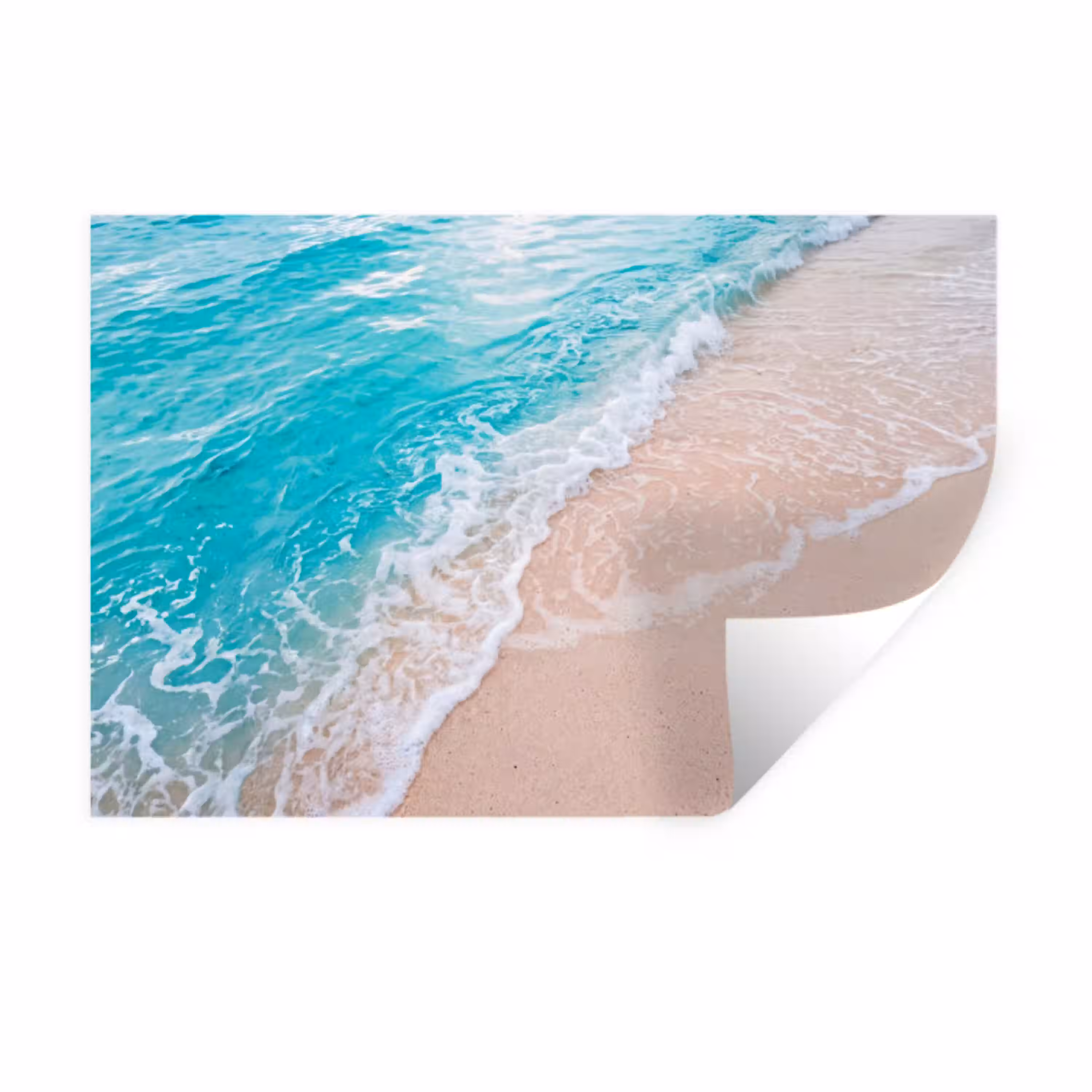 Strand - Zee - Golf - Natuur - Blauw Muursticker klein -3d