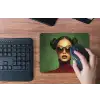 Vrouw - Groen - Bril - Aesthetic - Modern muismat rubber klein -toetsenbord
